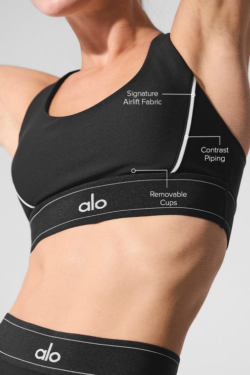alo Women's Airlift Suit Up Bra - Black/White