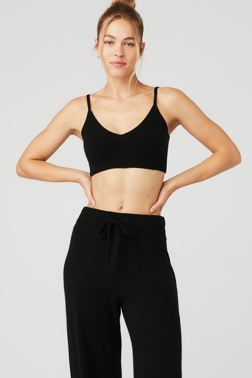 alo Women's Cashmere Jet Set Bra - Black