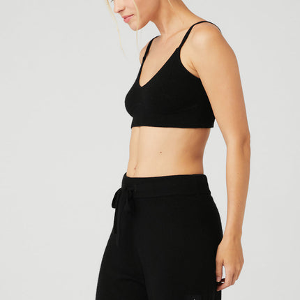 alo Women's Cashmere Jet Set Bra - Black