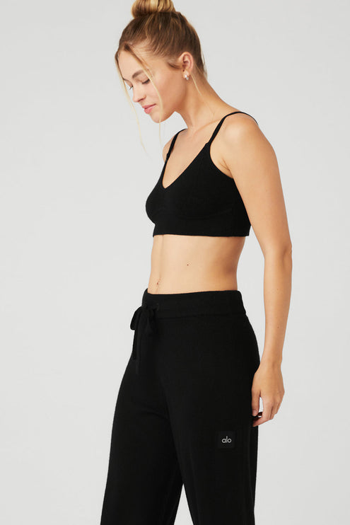 alo Women's Cashmere Jet Set Bra - Black