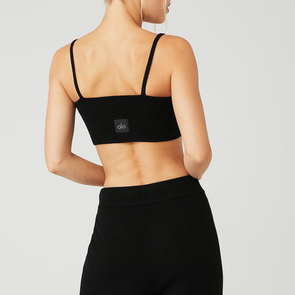 alo Women's Cashmere Jet Set Bra - Black