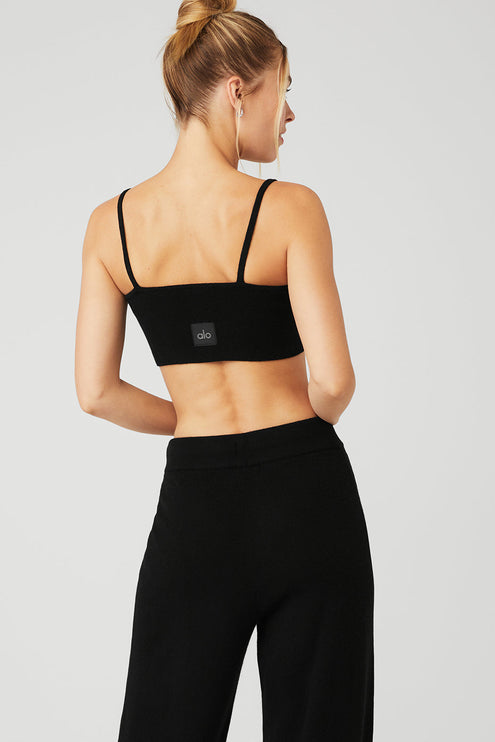 alo Women's Cashmere Jet Set Bra - Black