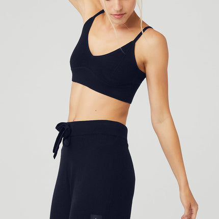 alo Women's Cashmere Jet Set Bra - Navy