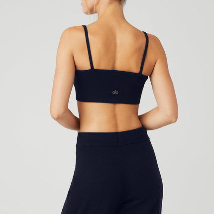 alo Women's Cashmere Jet Set Bra - Navy