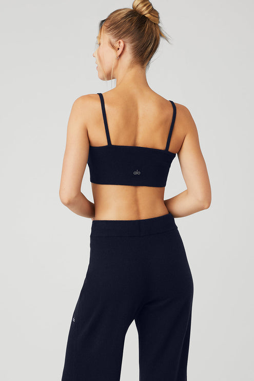 alo Women's Cashmere Jet Set Bra - Navy