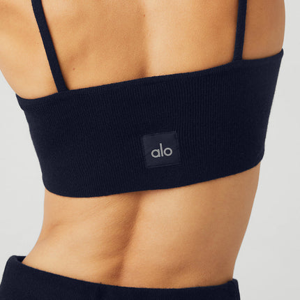 alo Women's Cashmere Jet Set Bra - Navy