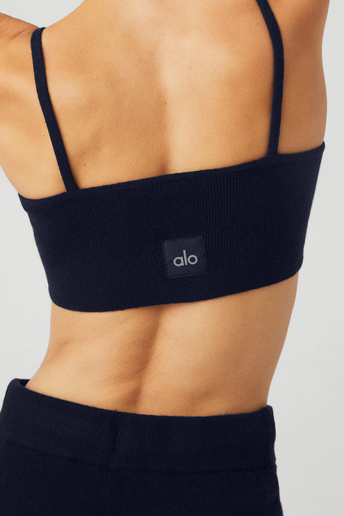 alo Women's Cashmere Jet Set Bra - Navy