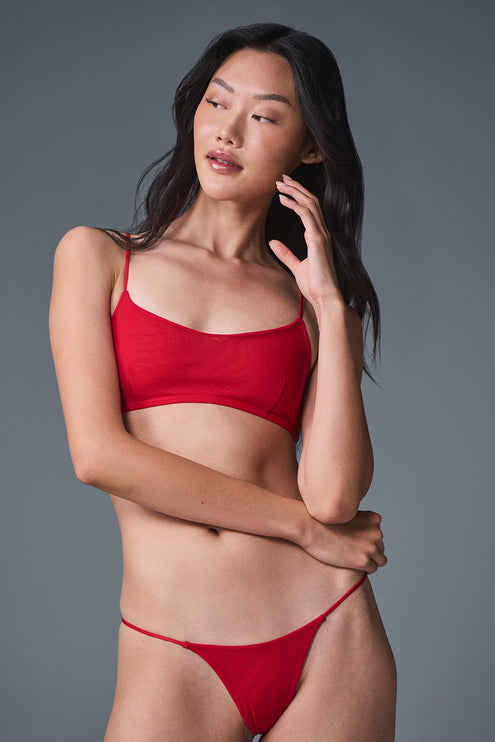 alo Women's Airmesh Venus Bralette - Bold Red
