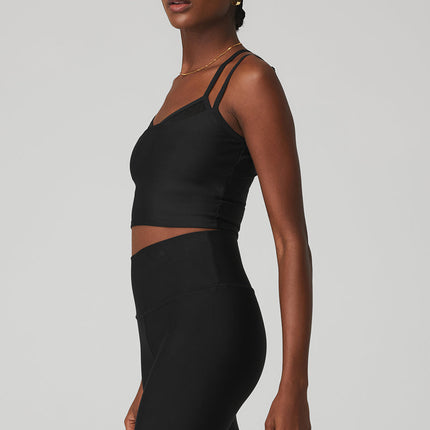 alo Women's Airlift Double Check Bra Tank - Black