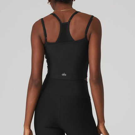 alo Women's Airlift Double Check Bra Tank - Black