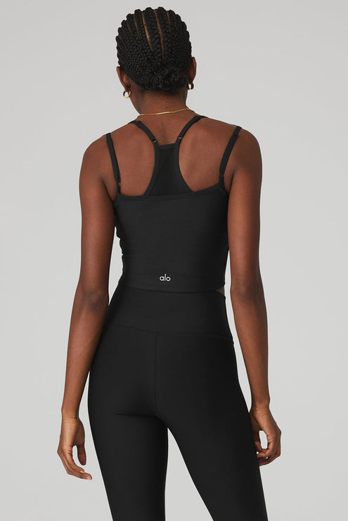 alo Women's Airlift Double Check Bra Tank - Black
