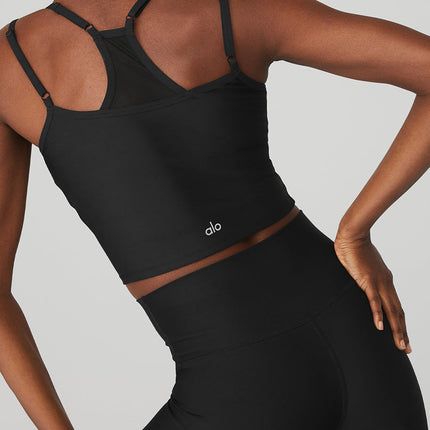 alo Women's Airlift Double Check Bra Tank - Black