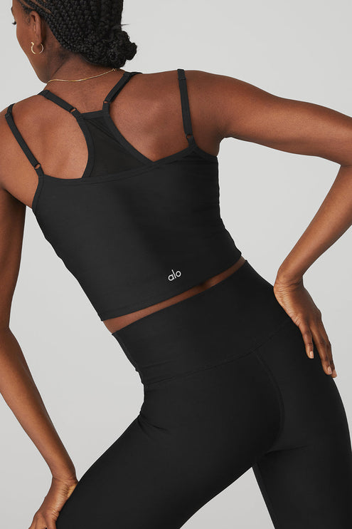 alo Women's Airlift Double Check Bra Tank - Black