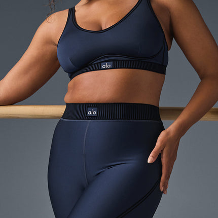 alo Women's Airlift Line Up Bra - Navy