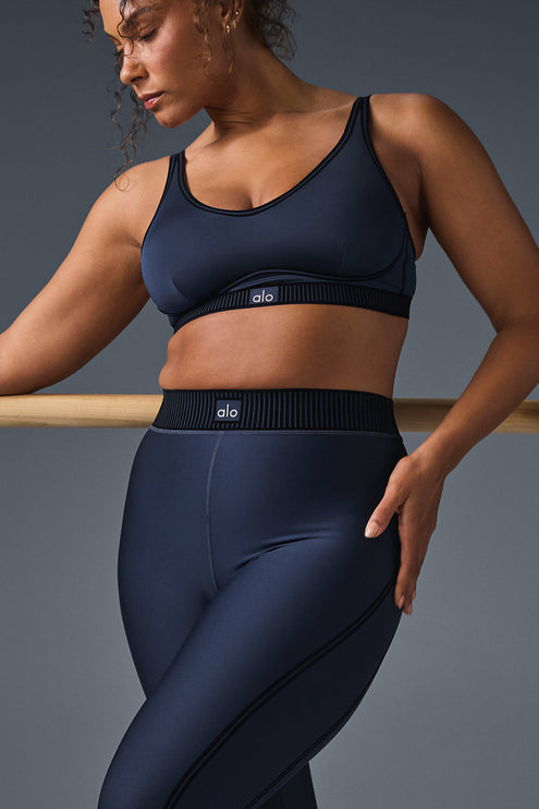 alo Women's Airlift Line Up Bra - Navy