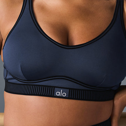 alo Women's Airlift Line Up Bra - Navy