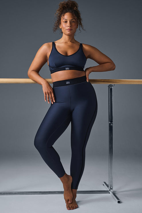 alo Women's Airlift Line Up Bra - Navy