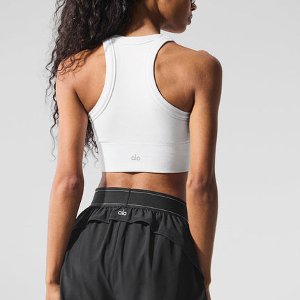 alo Women's Seamless Delight High Neck Bra - White