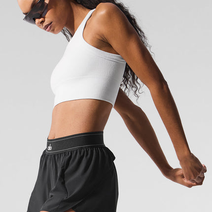 alo Women's Seamless Delight High Neck Bra - White