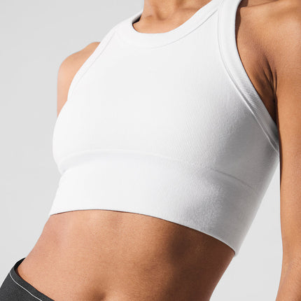 alo Women's Seamless Delight High Neck Bra - White
