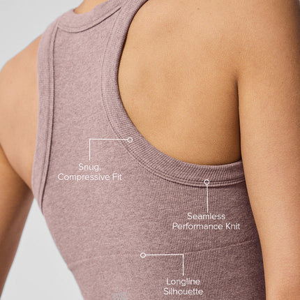 alo Women's Seamless Delight High Neck Bra - Mushroom Heather