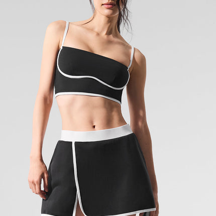 alo Women's Airbrush Streamlined Bra Tank - Black/White