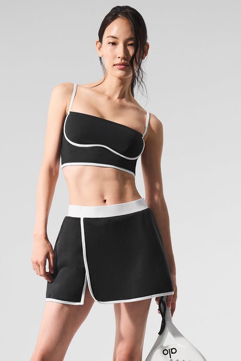 alo Women's Airbrush Streamlined Bra Tank - Black/White