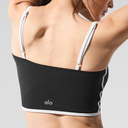alo Women's Airbrush Streamlined Bra Tank - Black/White