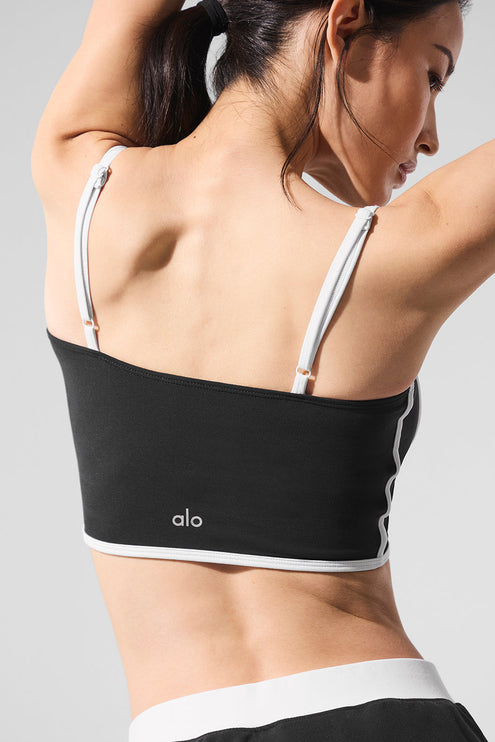 alo Women's Airbrush Streamlined Bra Tank - Black/White