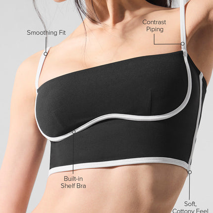 alo Women's Airbrush Streamlined Bra Tank - Black/White