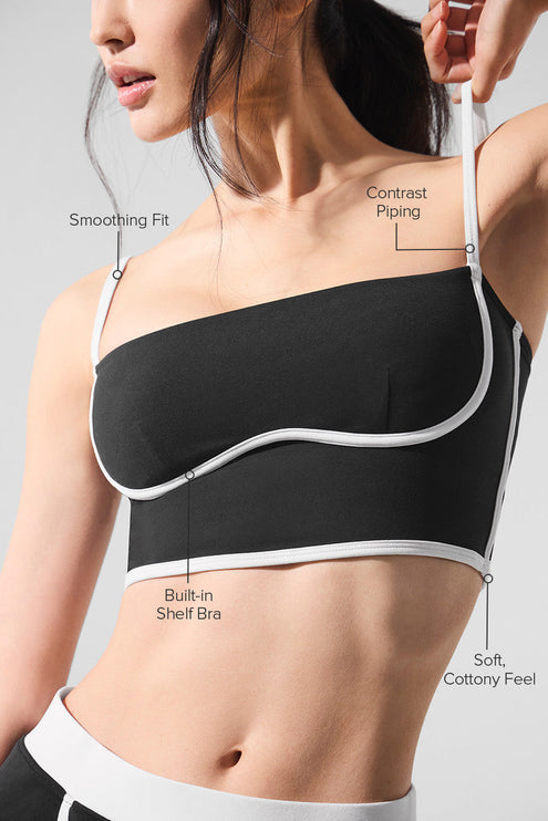 alo Women's Airbrush Streamlined Bra Tank - Black/White