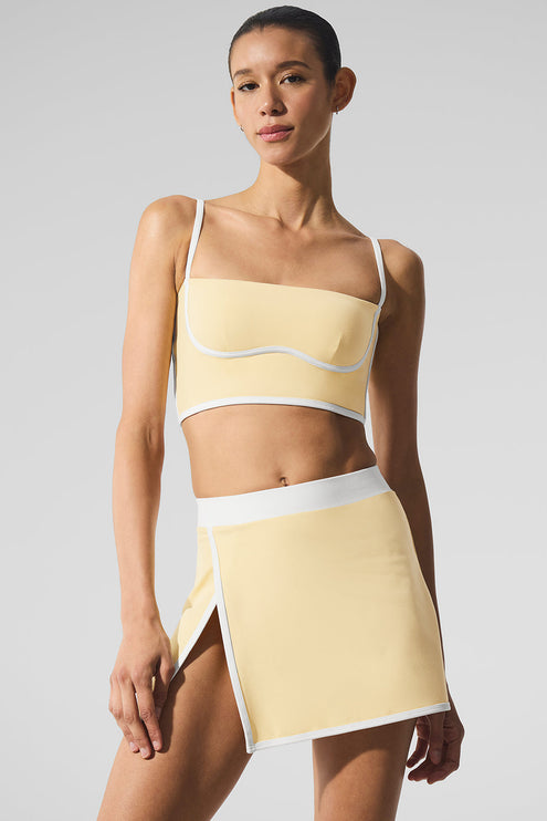 alo Women's Airbrush Streamlined Bra Tank - Warm Butter/White