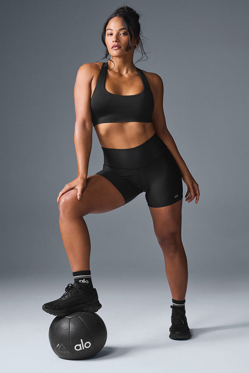 alo Women's Airlift Advantage Racerback Bra - Black