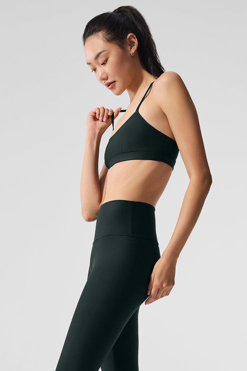 alo Women's Airlift Intrigue Bra - Charcoal Green
