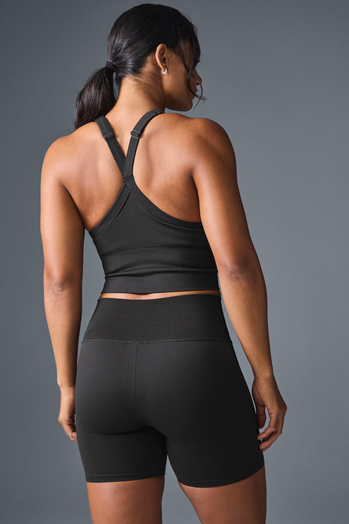 alo Women's Seamless Ribbed Favorite Bra Tank - Black