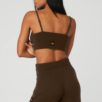 alo Women's Cashmere Jet Set Bra - Espresso