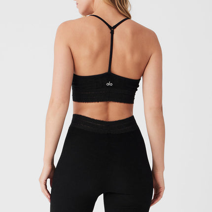 alo Women's Seamless Luxe Terry Cuddle Bra - Black