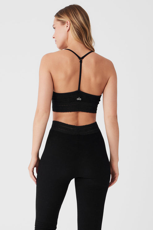 alo Women's Seamless Luxe Terry Cuddle Bra - Black