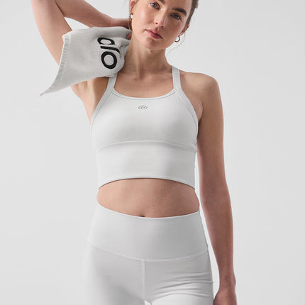 alo Women's Seamless Ribbed Favorite Bra Tank - White