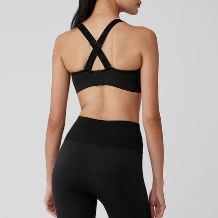 alo Women's Seamless Ribbed Favorite Bra - Black