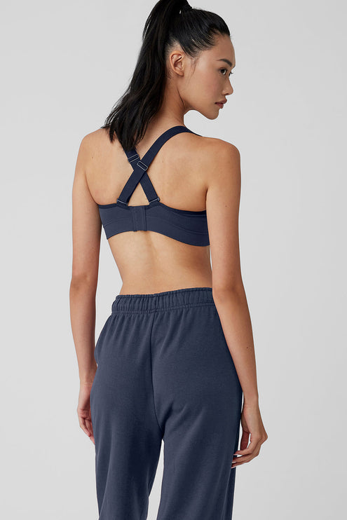alo Women's Seamless Ribbed Favorite Bra - Navy