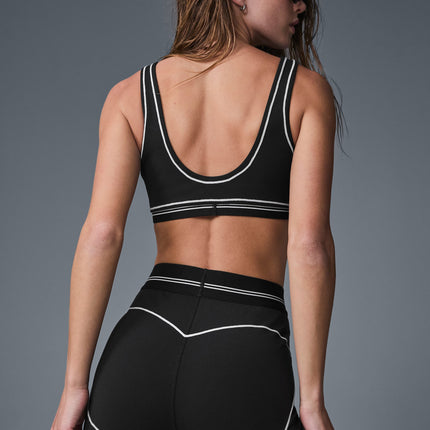 alo Women's Airbrush Heart Throb Bra - Black/White