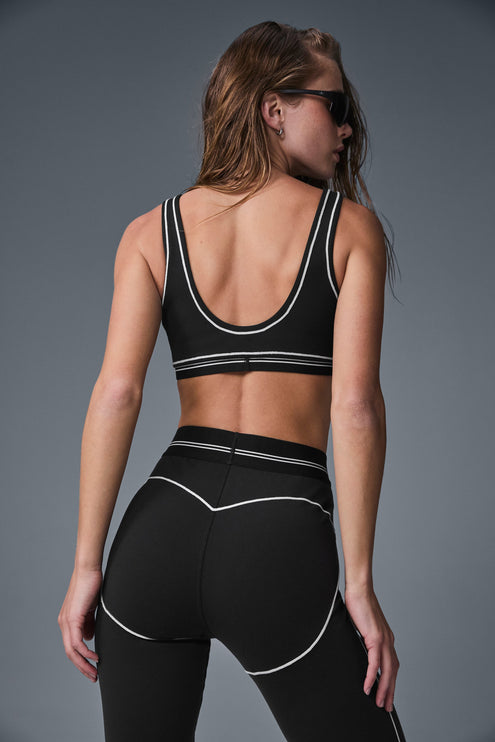 alo Women's Airbrush Heart Throb Bra - Black/White