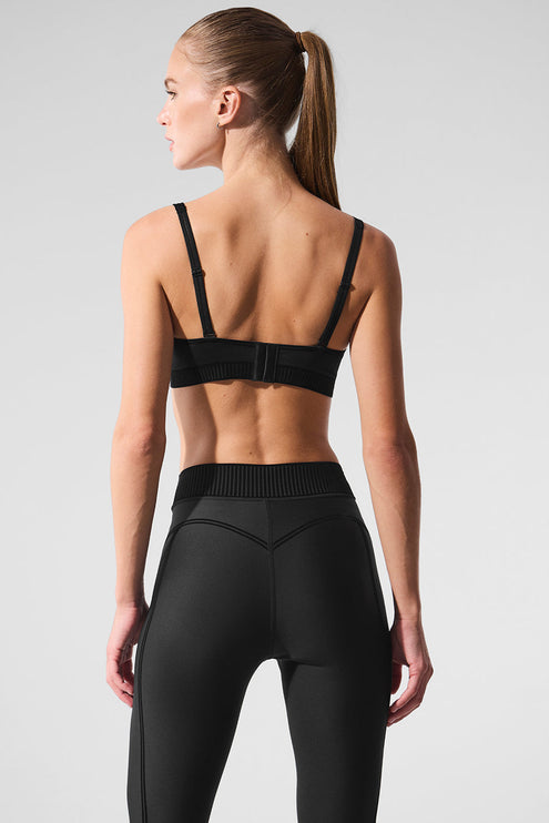 alo Women's Airlift Line Up Bra - Black