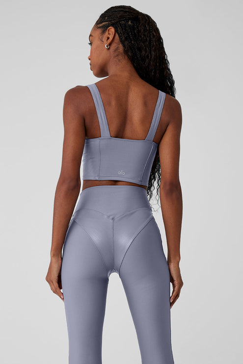 alo Women's Airlift Winter Warm Cropped Supermoto Tank - Fog