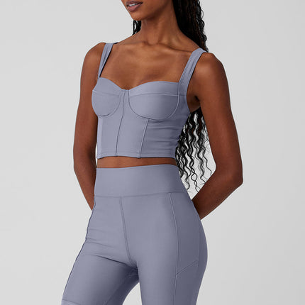 alo Women's Airlift Winter Warm Cropped Supermoto Tank - Fog