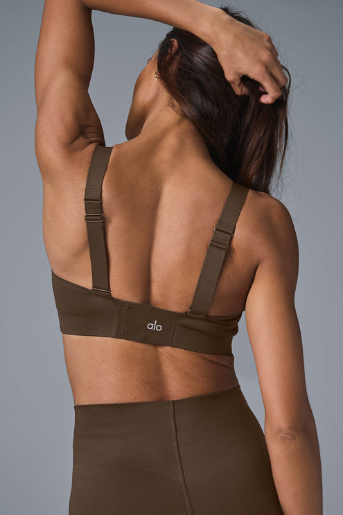 alo Women's Airlift Strength Bra - Espresso