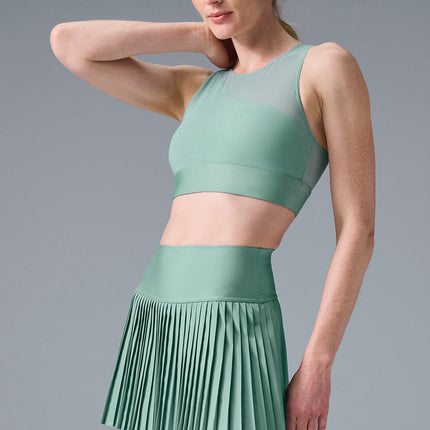 alo Women's Airlift Mesh Coastline Bra - Botanical Green