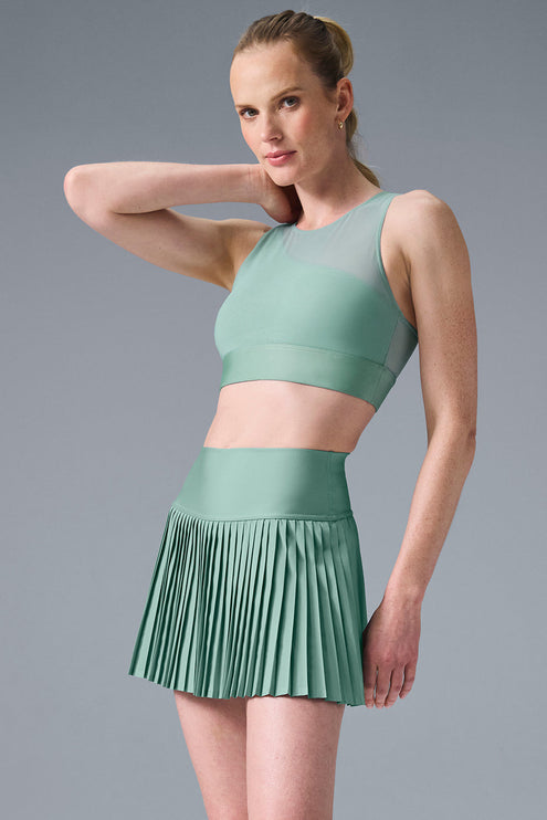 alo Women's Airlift Mesh Coastline Bra - Botanical Green