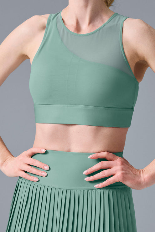 alo Women's Airlift Mesh Coastline Bra - Botanical Green